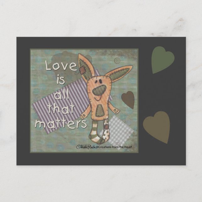 Primitive Bunny Postcard (Front)