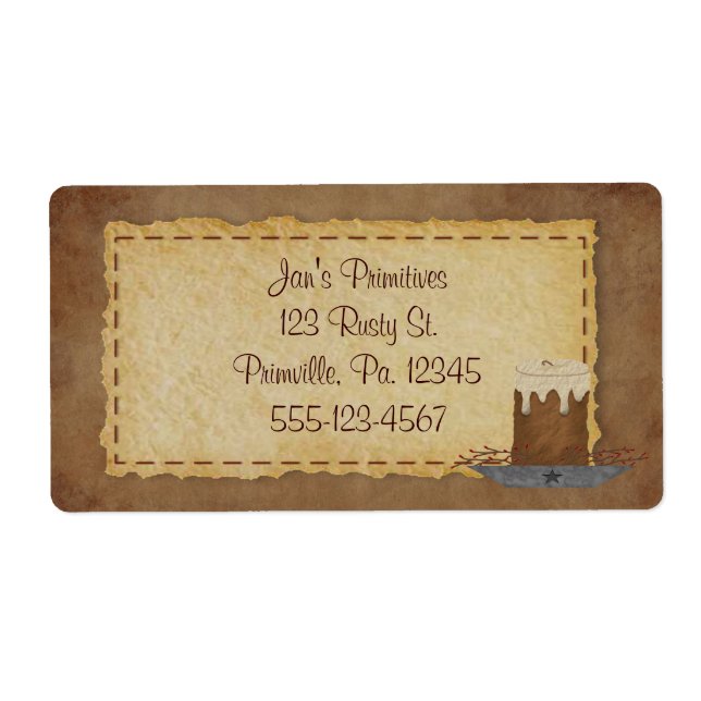 Primitive Candle Business Label (Front)