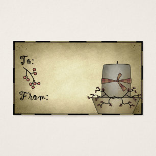 Primitive Candle - Holiday Gift Tags