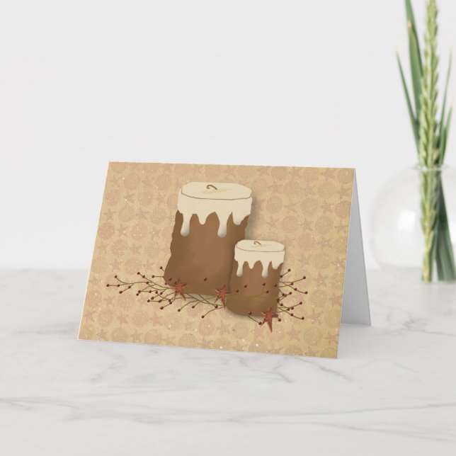 Primitive Candles Birthday Card (Front)