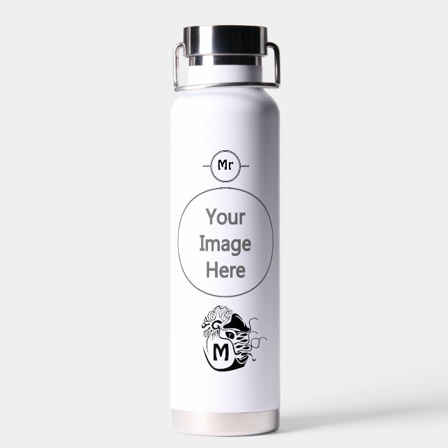 Primitive Chambered Nautilus Monogram Water Bottle (Back)