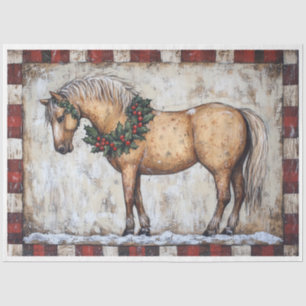 Primitive Christmas Horse Tissue Paper