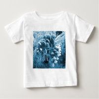 Primitive Christmas pine tree ice blue pinecone