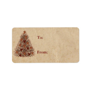 Primitive Christmas Tree Gift Label