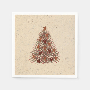 Primitive Christmas Tree Paper Napkins