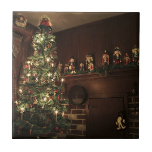 Primitive Colonial Country Christmas Holiday Tile