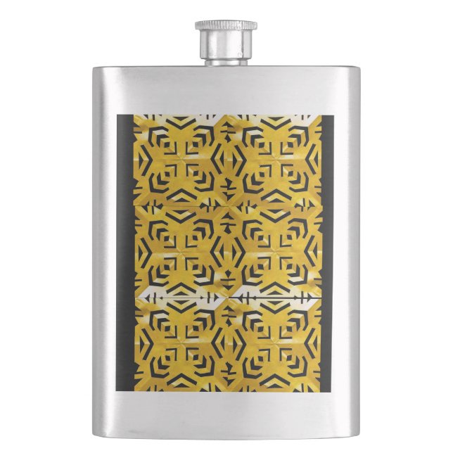 Primitive Conctellation Abstract Geometric Hip Flask (Front)