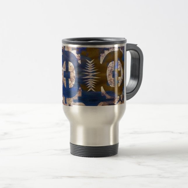 Primitive Conctellation Abstract Geometric Travel Mug (Front Right)