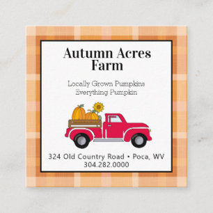 Primitive Country Autumn Farm Fall  Square Business Card