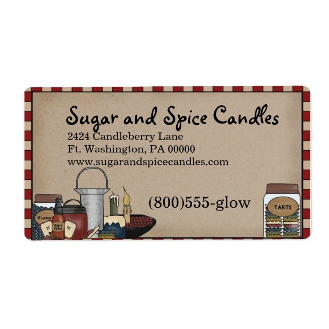 Primitive Country Candle & Scents Shipping Label (Front)