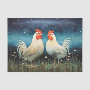 Primitive Country Chickens Decoupage Tissue Paper