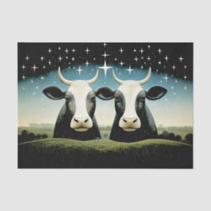 Primitive Country Cows Decoupage Tissue Paper