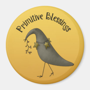 Primitive Country Crow Magnet