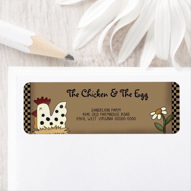 Primitive Country Farmhouse Chicken Shipping  Labe (Insitu)