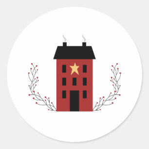 Primitive Country House Classic Round Sticker