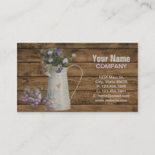 primitive country lavender rustic barn wood business card