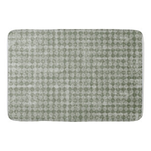 Primitive Country Olive Green Diamonds Bath Mat