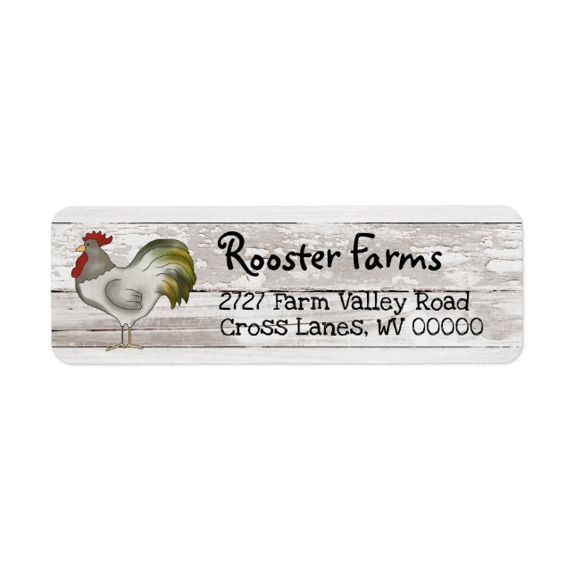 Primitive Country Return Address Label with Rooste (Front)