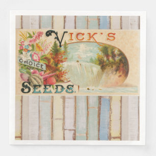 Primitive Country Shabby Victorian Organic Farmer Napkin