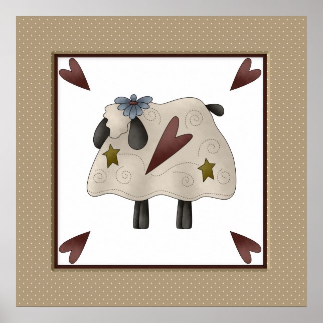 Primitive Country Sheep Poster (Front)