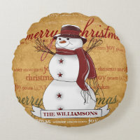 Primitive Country Snowman with Primitive Stars