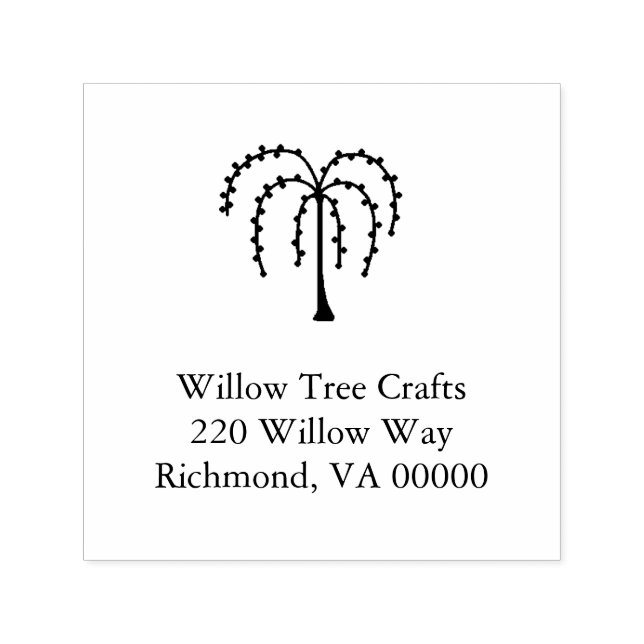 Primitive Country Willow Tree  Self-inking Stamp (Design)