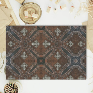 Primitive cowboy western country Tooled Leather Tissue Paper