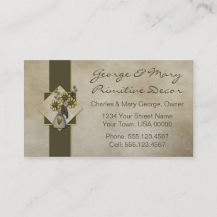 Primitive Crows and Sunflowers Look Business Cards