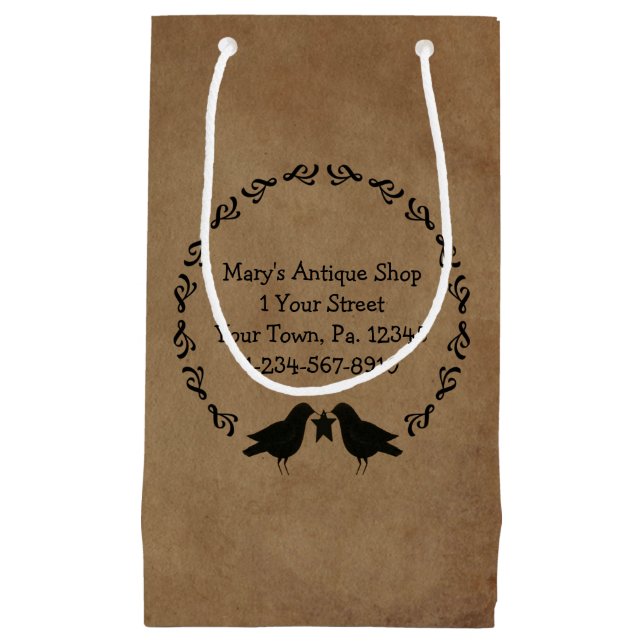 Primitive Crows Circle Gift Bag (Front)