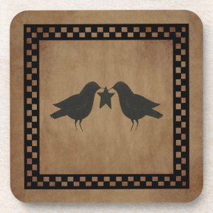 Primitive Crows Cork Coaster