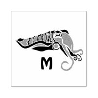 Primitive Cuttlefish in a Dark Stencil Style