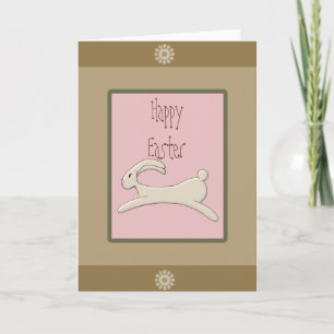 Primitive Easter Bunny Holiday Card