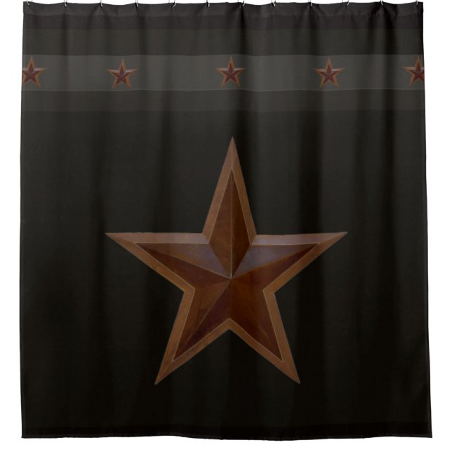 Primitive Farmhouse Barn Star Shower Curtain (Front)