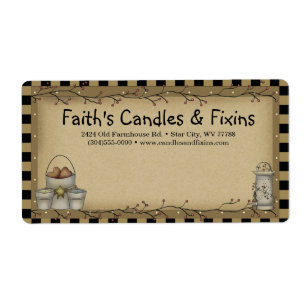 Primitive Fixins Rustic Kraft Shipping Label