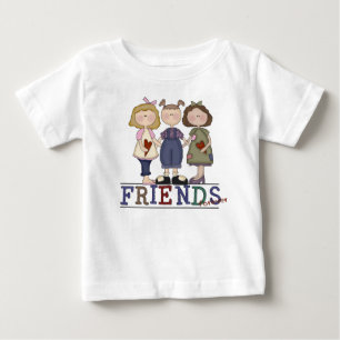 Primitive Folk Art Friends Forever Toddler Shirt