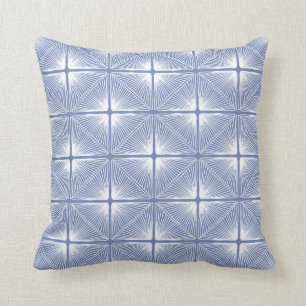Primitive Geometric Strings in Hydrangea Blue Cushion