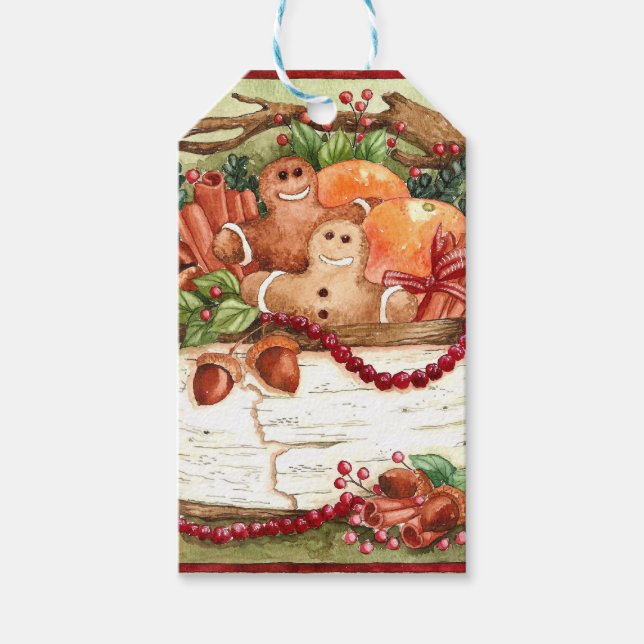 Primitive Gingerbread Basket Gift Tag (Front)