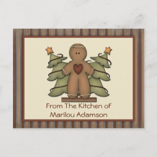 Primitive Gingerbread Man Recipe Cards