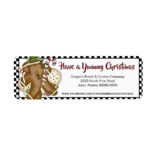 Primitive Gingerbread Man  Return Address Label