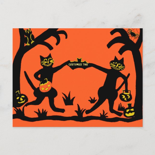 Primitive Halloween postcard (Front)