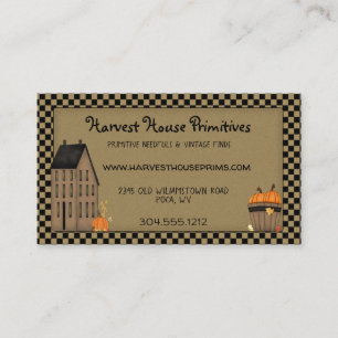 Primitive Harvest House Rustic Country Custom Business Card