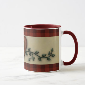 primitive heart  mug