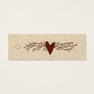 Primitive Heart Skinny Hang Tag