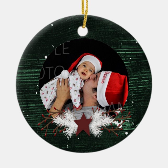 Primitive Holiday Photo Ornament (Front)