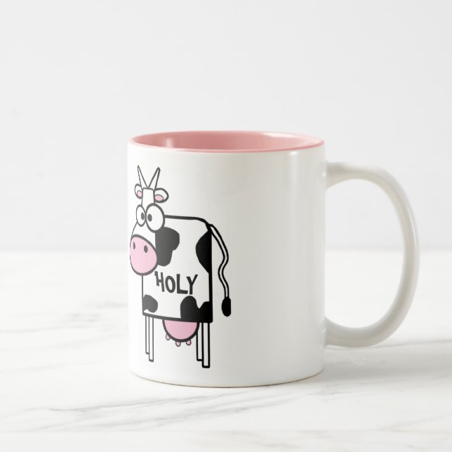 Primitive "Holy" Cows Ceramic Mug (Right)