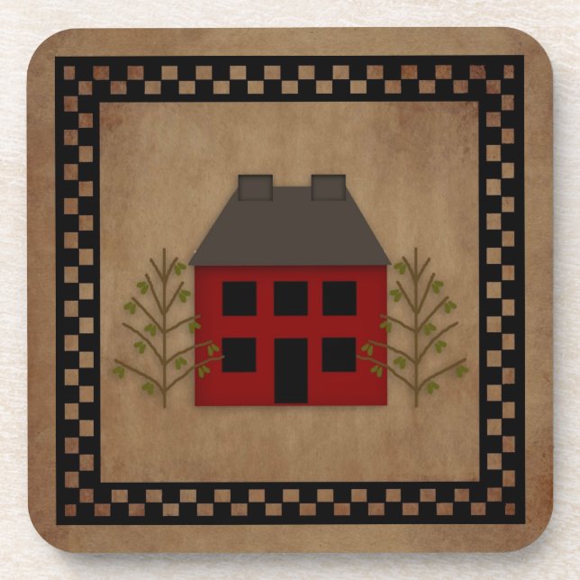 Primitive House Cork Coaster (Front)