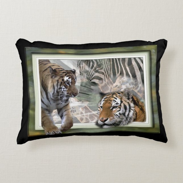 Primitive Jungle Wildlife  Decorative Cushion (Front)
