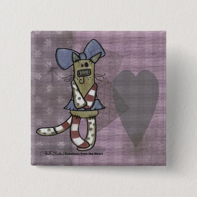 Primitive Kitty 15 Cm Square Badge (Front)