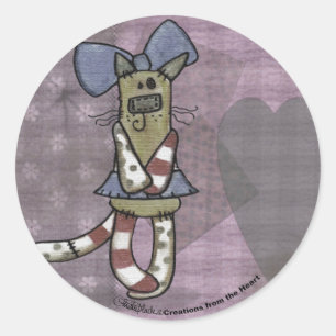 Primitive Kitty Classic Round Sticker