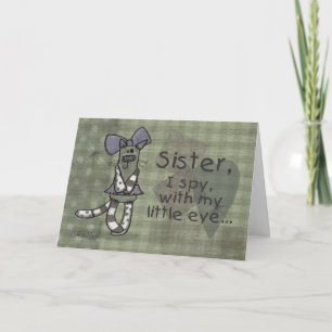 Primitive Kitty Family Specific Birthday Card